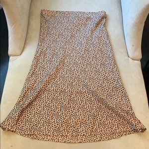 Cheetah silk midi skirt
